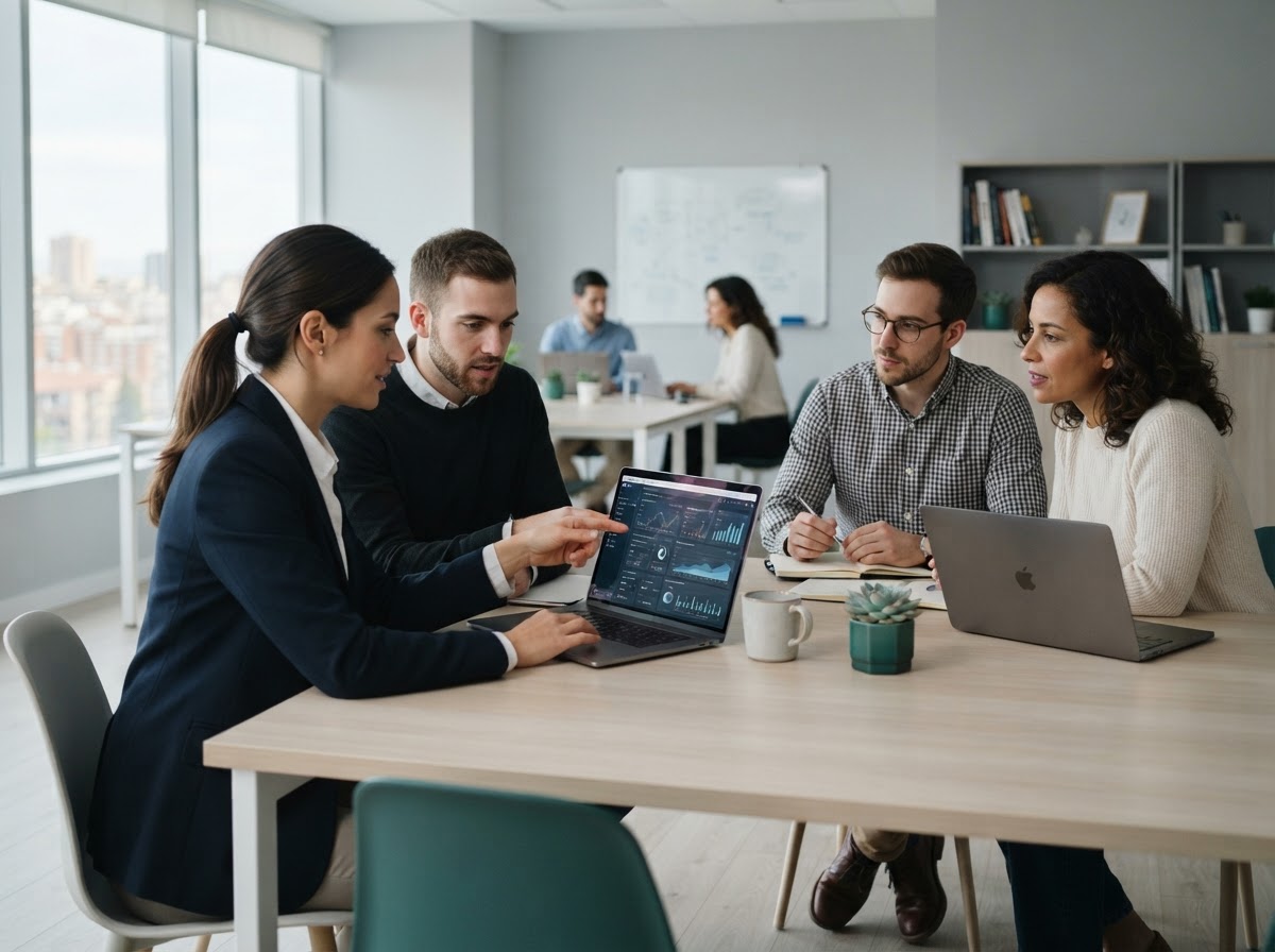 Conocer Zireva - equipo de trabajo revisando análisis de datos